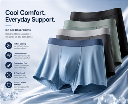AirNest™ Ice Silk Boxer Briefs  | Ultimate Cooling Comfort & 4-Way Stretch
